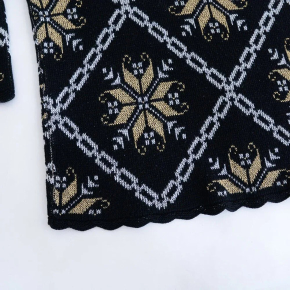 Vintage Nutcracker  Black Gold Print Knit Crewneck Sweater XL - Picture 7 of 11